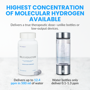 REJUVENATION | Molecular Hydrogen Water Tablets - 12.4 PPM H2 + Magnesium | Drink HRW