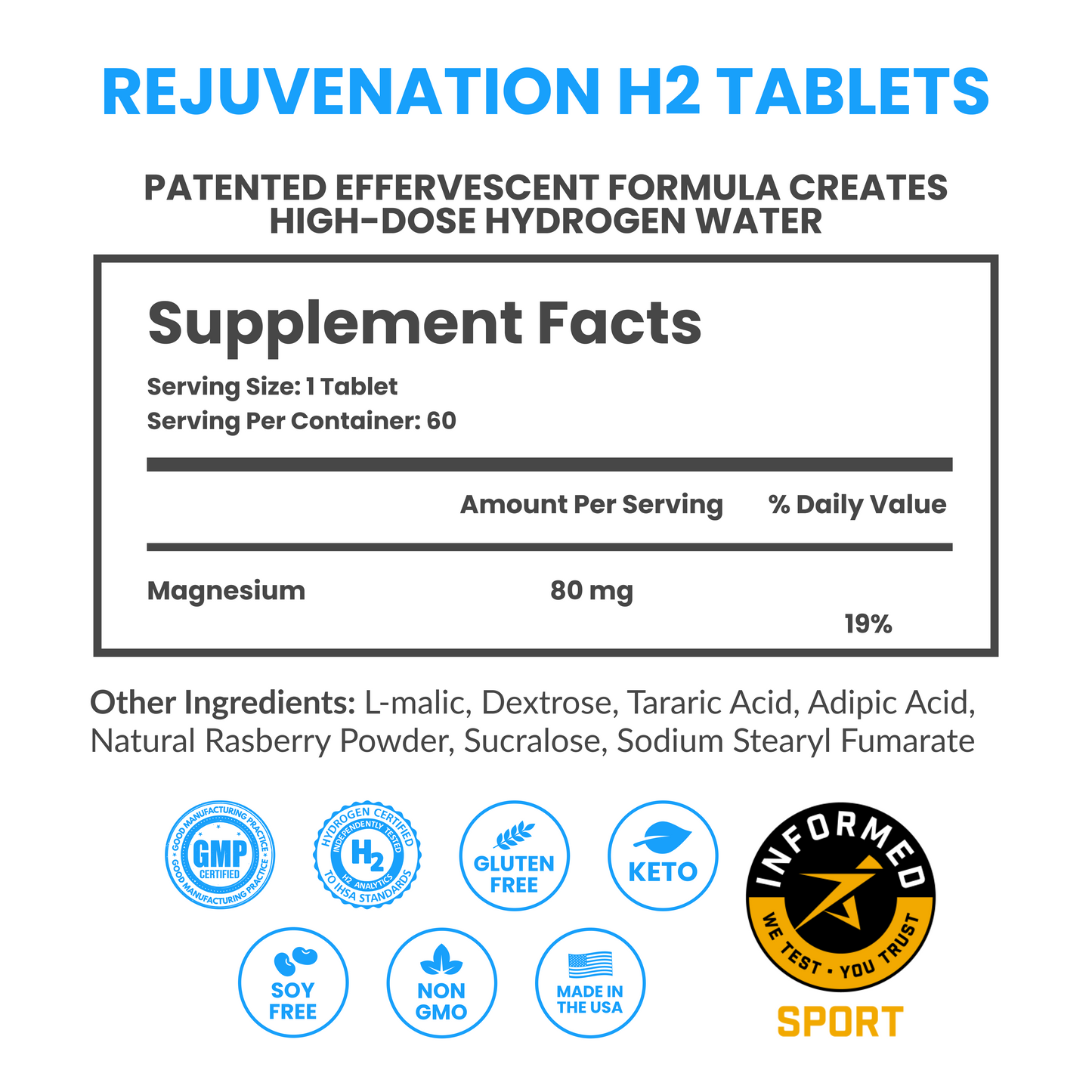 REJUVENATION | Molecular Hydrogen Water Tablets Raspberry Flavor Bundle